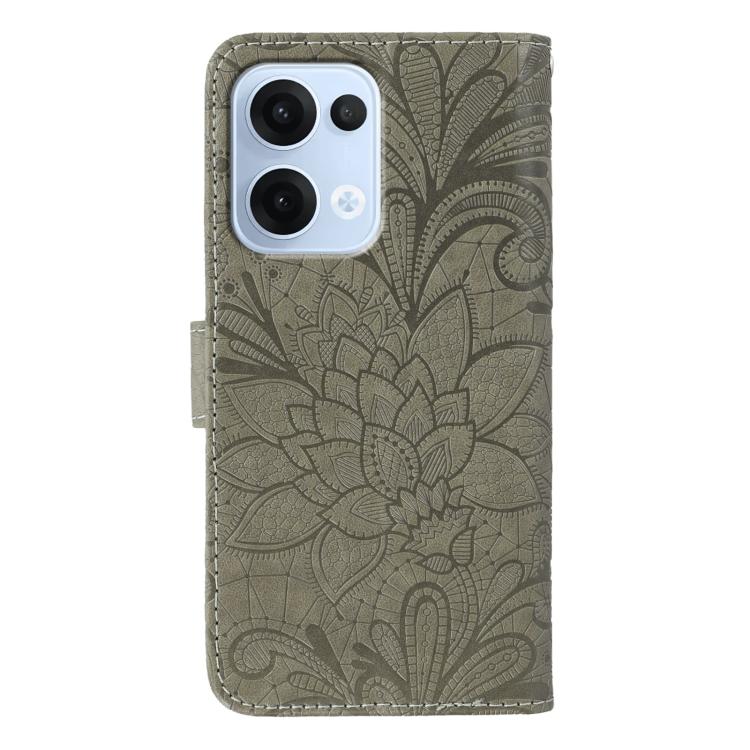 For OPPO Reno13 5G Global Lace Flower Embossing Flip Leather Phone Case