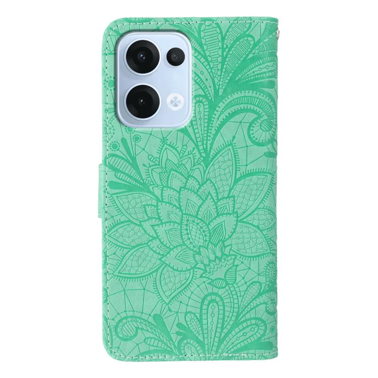 For OPPO Reno13 5G Global Lace Flower Embossing Flip Leather Phone Case