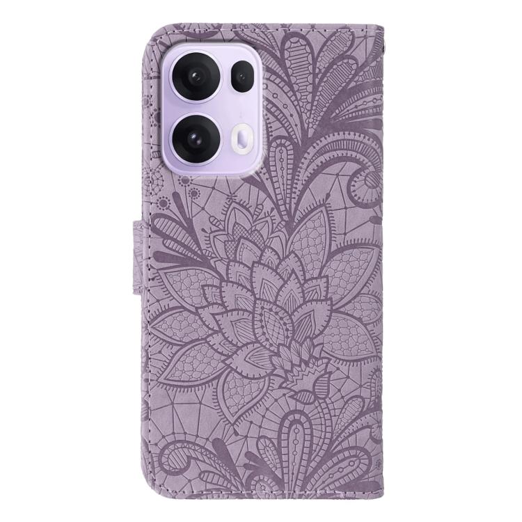 For OPPO Reno13 Pro 5G Global Lace Flower Embossing Flip Leather Phone Case