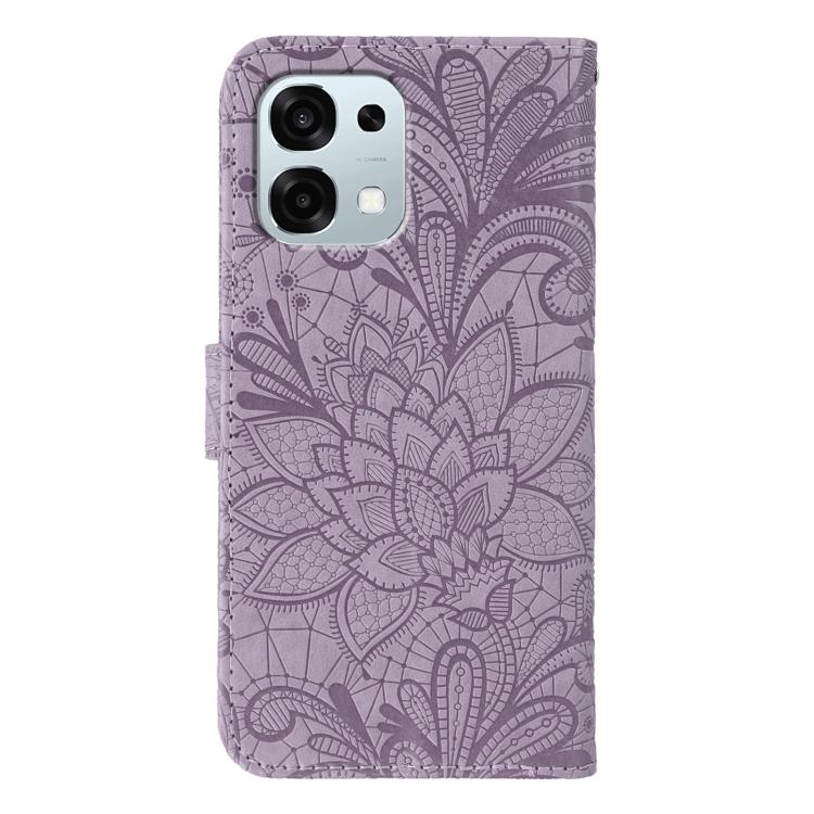 For OPPO A6 Pro 5G Lace Flower Embossing Flip Leather Phone Case