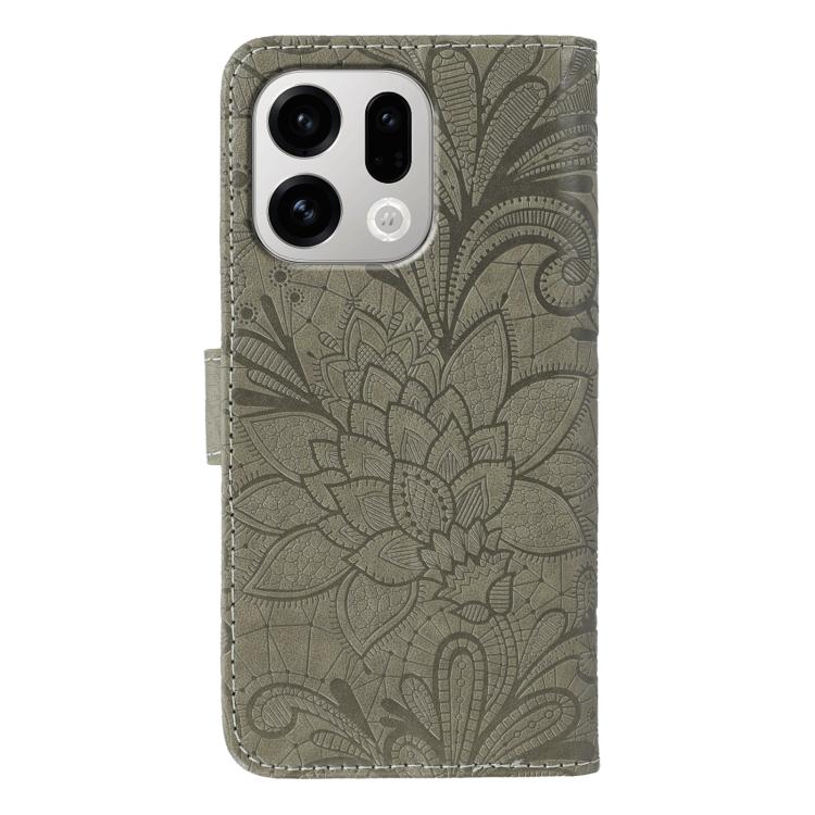 For OPPO Find X9 Lace Flower Embossing Flip Leather Phone Case