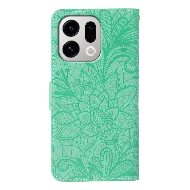 For OPPO Find X9 Lace Flower Embossing Flip Leather Phone Case