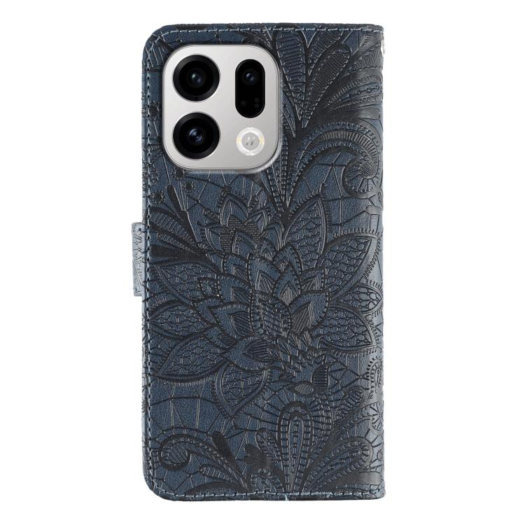 For OPPO Find X9 Lace Flower Embossing Flip Leather Phone Case
