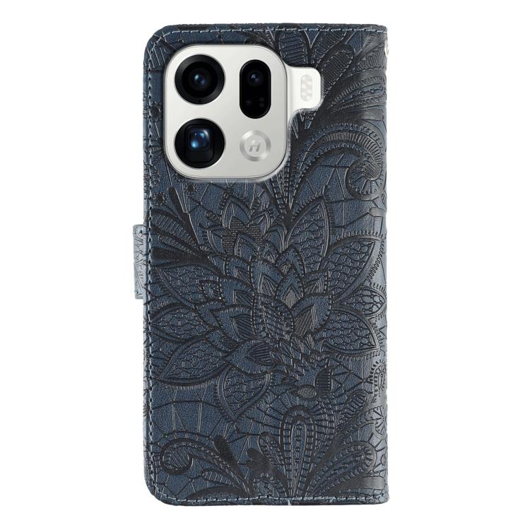 For OPPO Find X9 Pro Lace Flower Embossing Flip Leather Phone Case