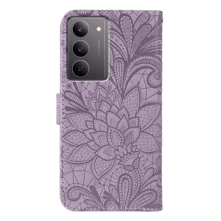 For Realme 14x Lace Flower Embossing Flip Leather Phone Case