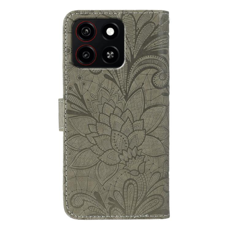For ZTE Blade A35 Lace Flower Embossing Flip Leather Phone Case