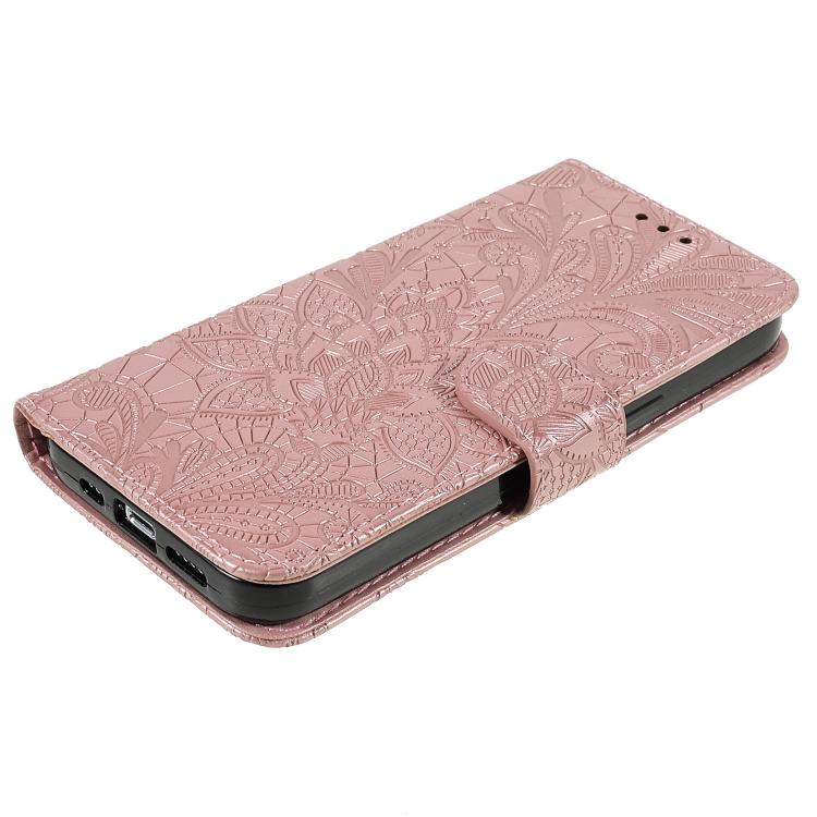For ZTE Blade A35 Lace Flower Embossing Flip Leather Phone Case