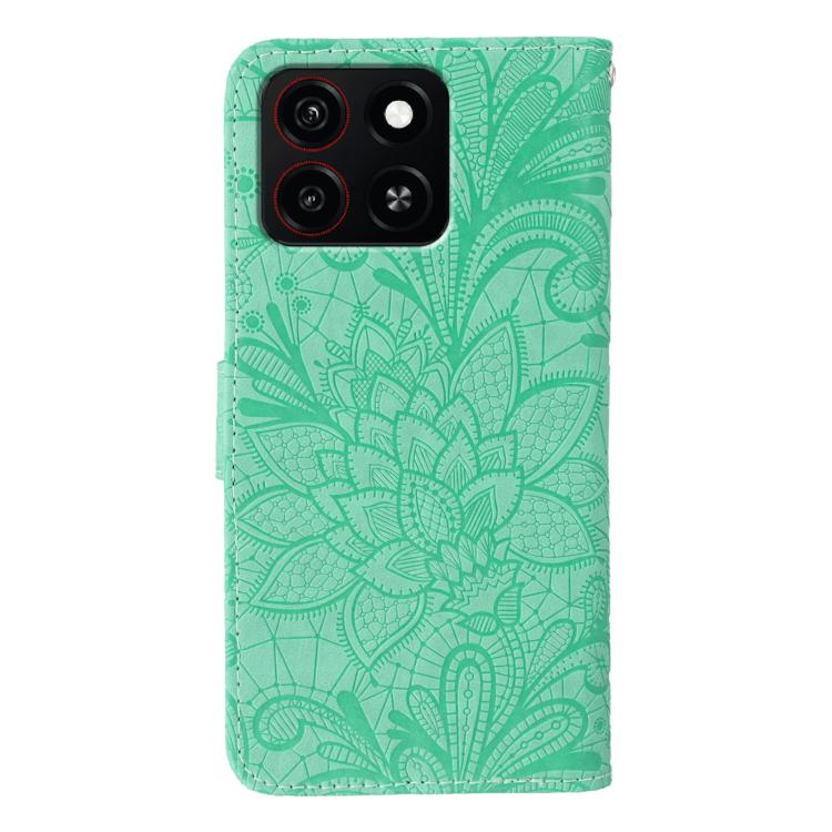 For ZTE Blade A35 Lace Flower Embossing Flip Leather Phone Case