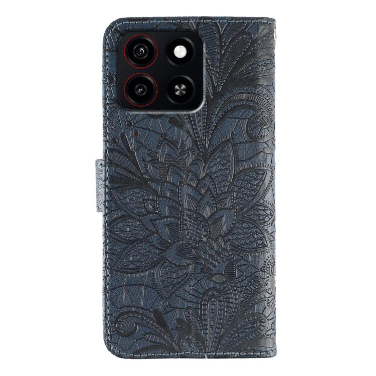 For ZTE Blade A35 Lace Flower Embossing Flip Leather Phone Case