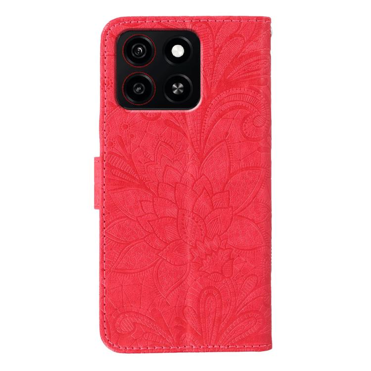 For ZTE Blade A35 Lace Flower Embossing Flip Leather Phone Case