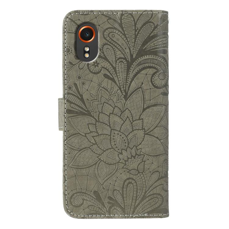 For Samsung Galaxy XCover7 Lace Flower Embossing Flip Leather Phone Case