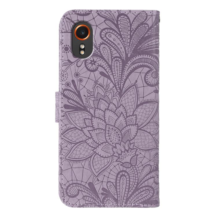 For Samsung Galaxy XCover7 Lace Flower Embossing Flip Leather Phone Case