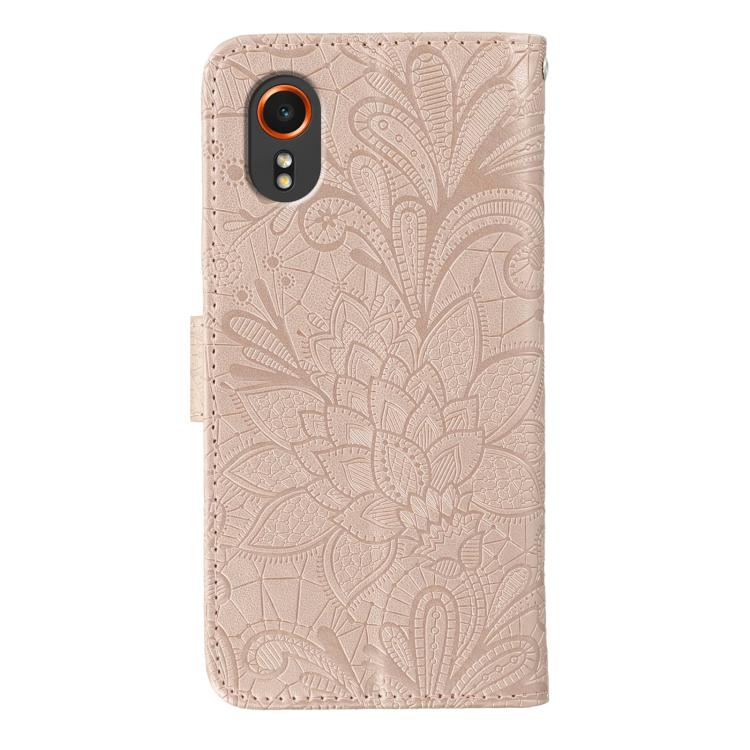 For Samsung Galaxy XCover7 Lace Flower Embossing Flip Leather Phone Case