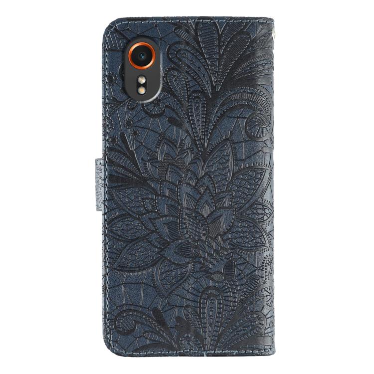 For Samsung Galaxy XCover7 Lace Flower Embossing Flip Leather Phone Case