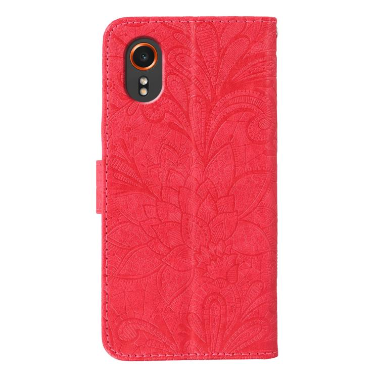 For Samsung Galaxy XCover7 Lace Flower Embossing Flip Leather Phone Case