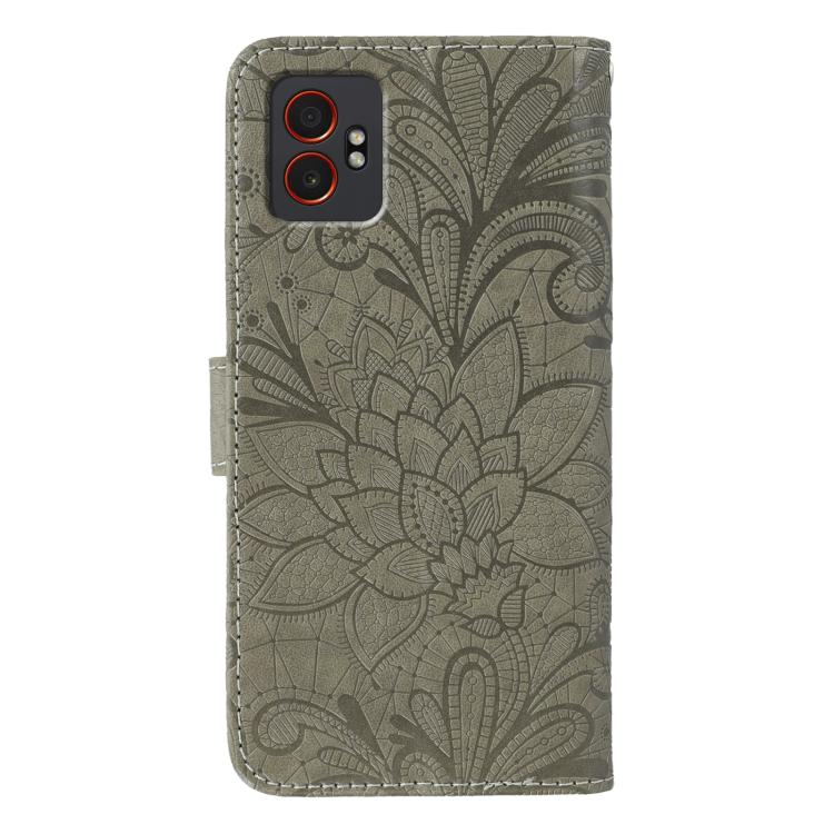 For Samsung Galaxy XCover7 Pro Lace Flower Embossing Flip Leather Phone Case