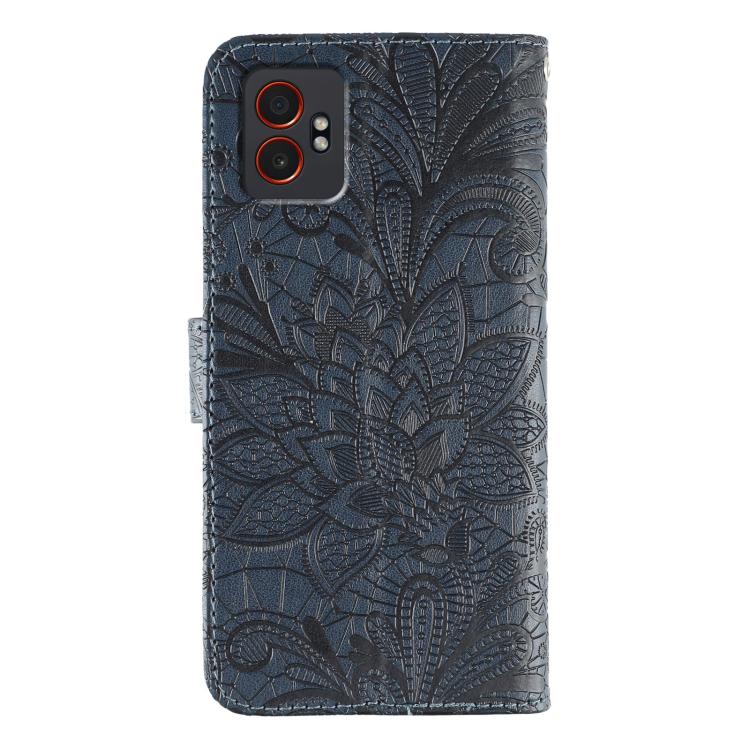 For Samsung Galaxy XCover7 Pro Lace Flower Embossing Flip Leather Phone Case