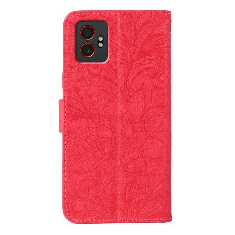 For Samsung Galaxy XCover7 Pro Lace Flower Embossing Flip Leather Phone Case