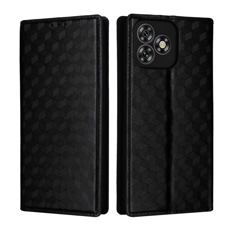 For Oukitel C53 Cubic Grid Texture Flip Leather Phone Case