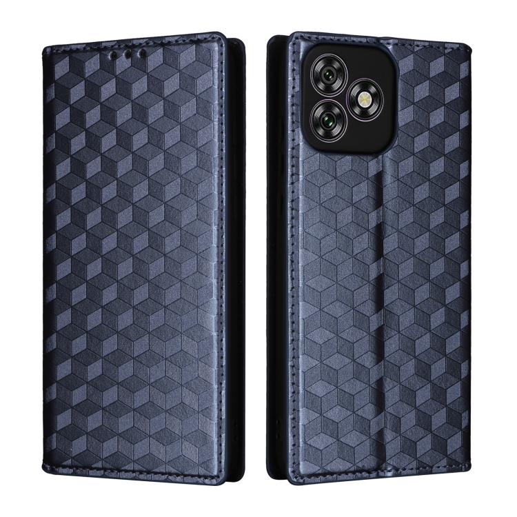 For Oukitel C53 Cubic Grid Texture Flip Leather Phone Case