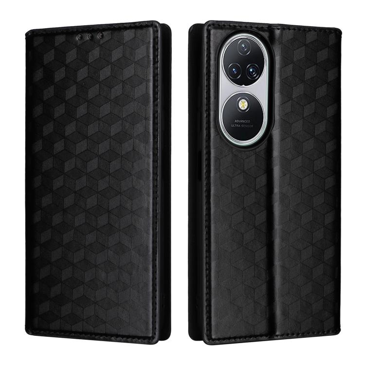For Oukitel C38 Cubic Grid Texture Flip Leather Phone Case