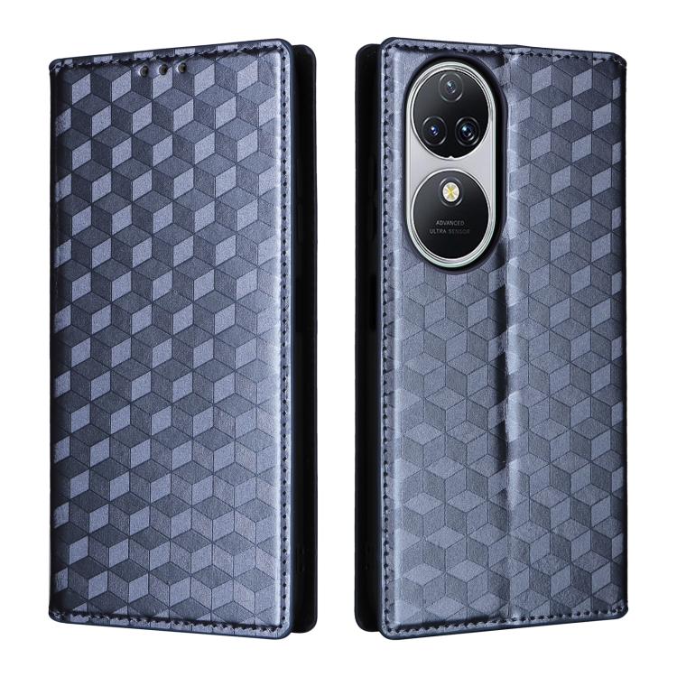 For Oukitel C38 Cubic Grid Texture Flip Leather Phone Case