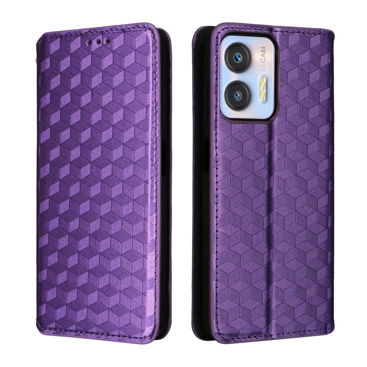For Oukitel C35 / C36 Cubic Grid Texture Flip Leather Phone Case