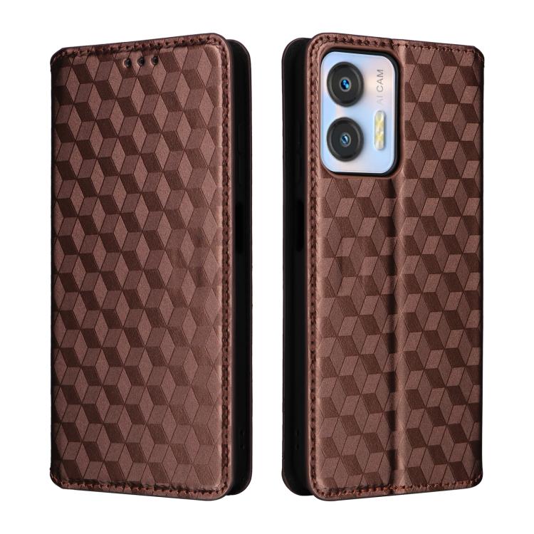 For Oukitel C35 / C36 Cubic Grid Texture Flip Leather Phone Case