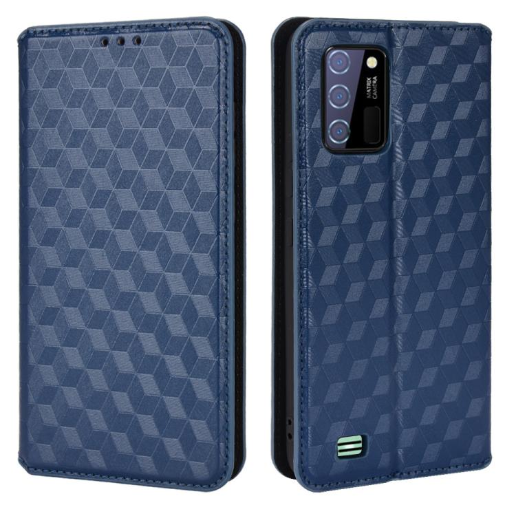 For Oukitel C25 Cubic Grid Texture Flip Leather Phone Case