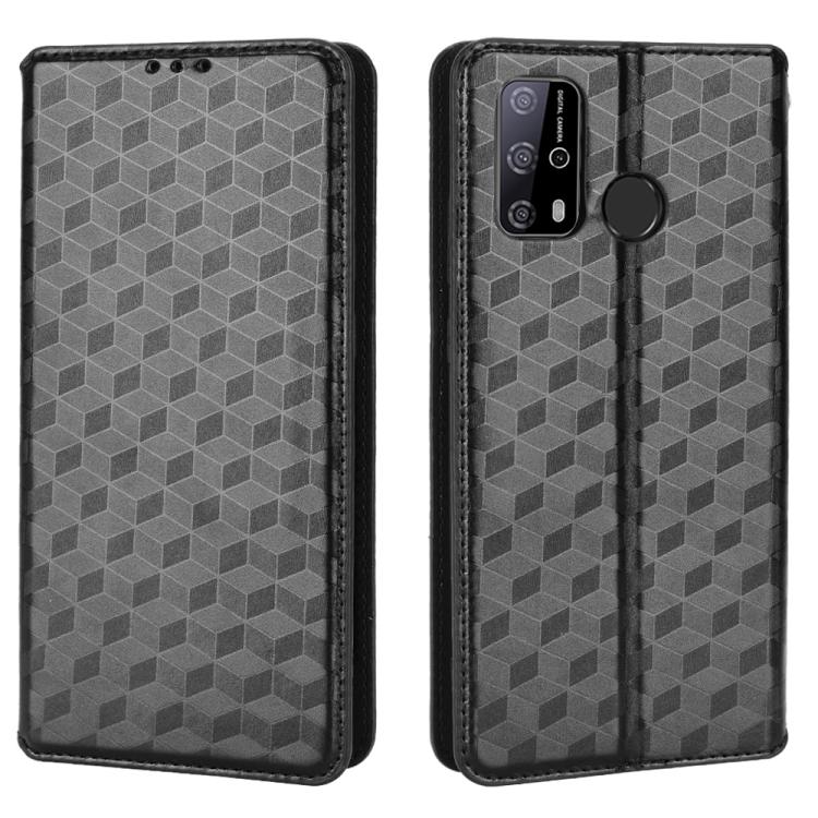 For Oukitel C23 Pro Cubic Grid Texture Flip Leather Phone Case