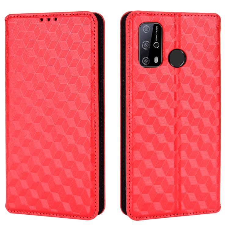 For Oukitel C23 Pro Cubic Grid Texture Flip Leather Phone Case