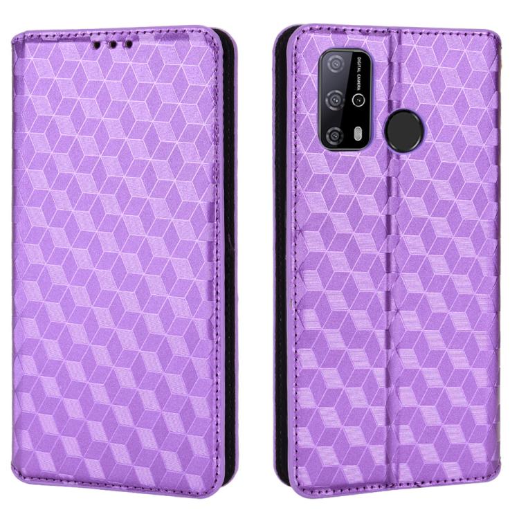 For Oukitel C23 Pro Cubic Grid Texture Flip Leather Phone Case