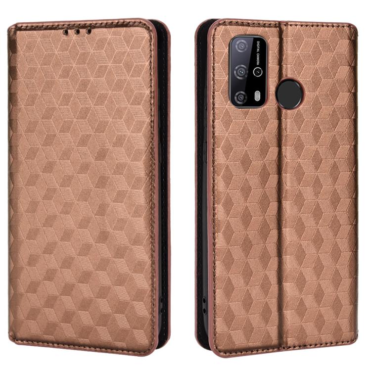 For Oukitel C23 Pro Cubic Grid Texture Flip Leather Phone Case