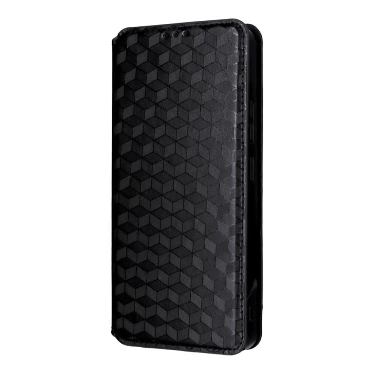 For Oukitel C59 / C59 Pro Cubic Grid Texture Flip Leather Phone Case