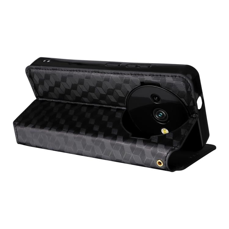 For Oukitel C59 / C59 Pro Cubic Grid Texture Flip Leather Phone Case