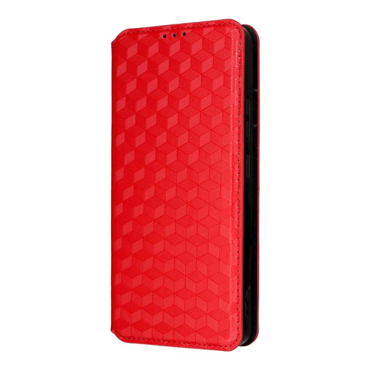 For Oukitel C59 / C59 Pro Cubic Grid Texture Flip Leather Phone Case