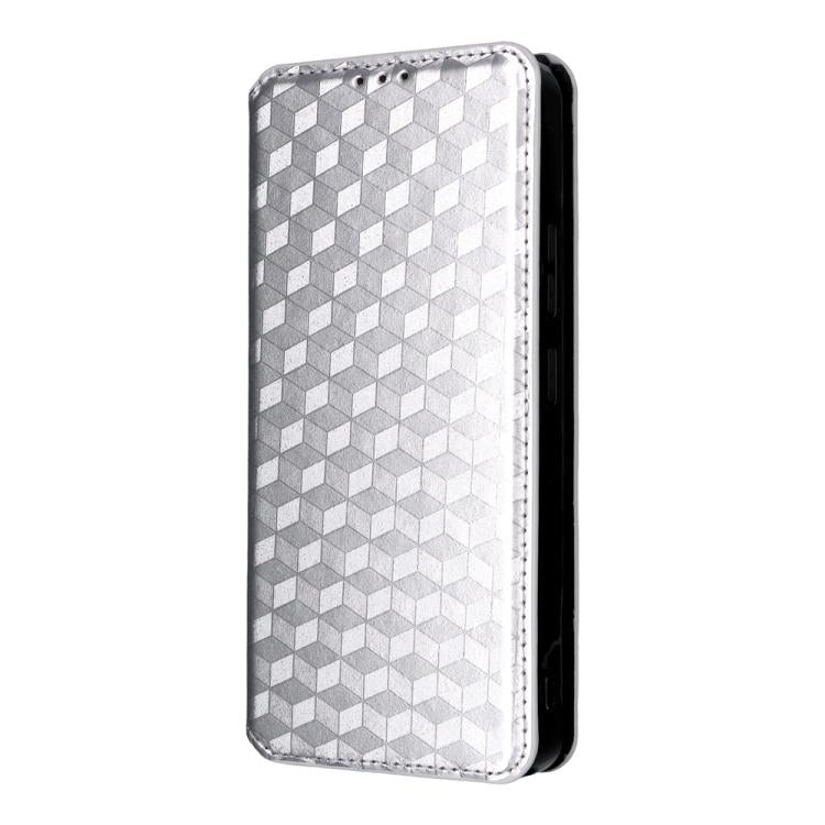 For Oukitel C59 / C59 Pro Cubic Grid Texture Flip Leather Phone Case