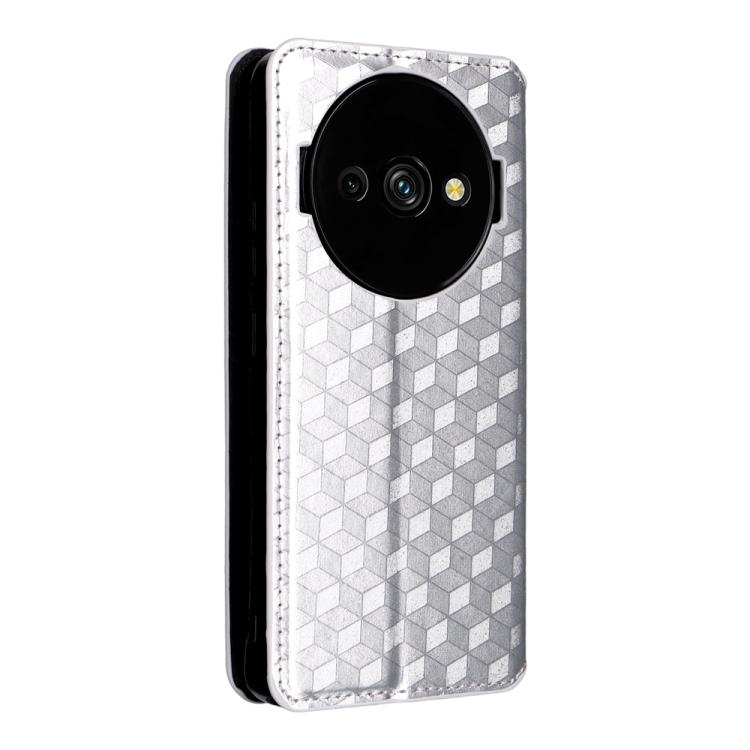 For Oukitel C59 / C59 Pro Cubic Grid Texture Flip Leather Phone Case