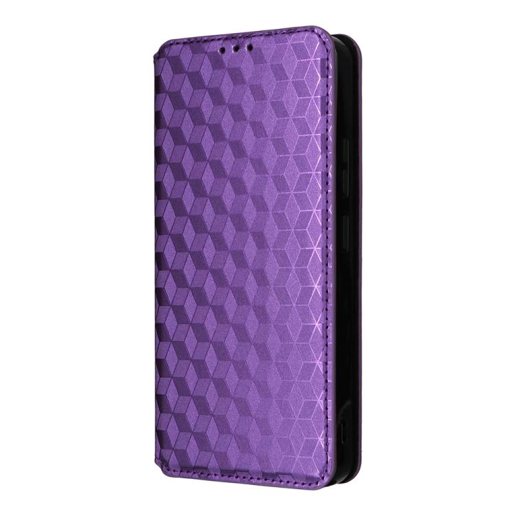For Oukitel C59 / C59 Pro Cubic Grid Texture Flip Leather Phone Case
