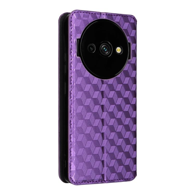 For Oukitel C59 / C59 Pro Cubic Grid Texture Flip Leather Phone Case