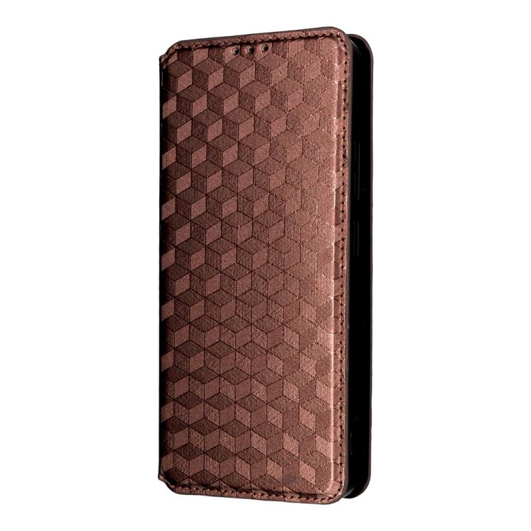 For Oukitel C59 / C59 Pro Cubic Grid Texture Flip Leather Phone Case