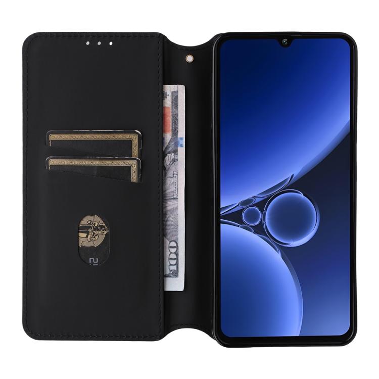 For Oukitel C59 / C59 Pro Cubic Grid Texture Flip Leather Phone Case