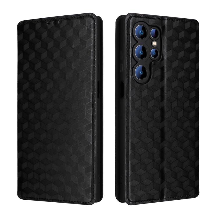 For Oukitel C61 / C61 Pro Cubic Grid Texture Flip Leather Phone Case