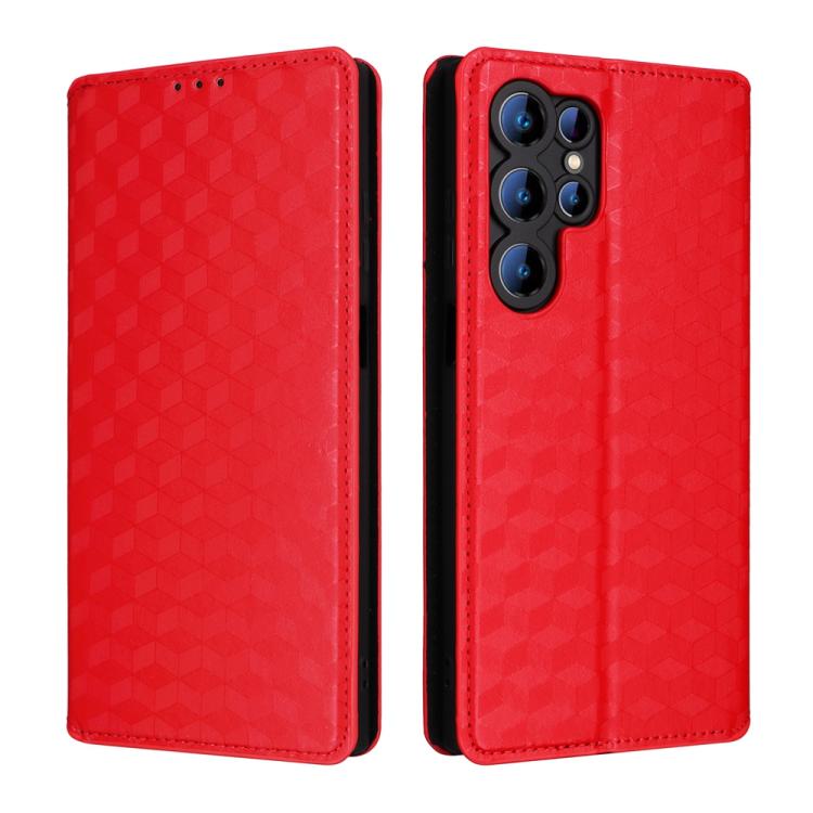 For Oukitel C61 / C61 Pro Cubic Grid Texture Flip Leather Phone Case