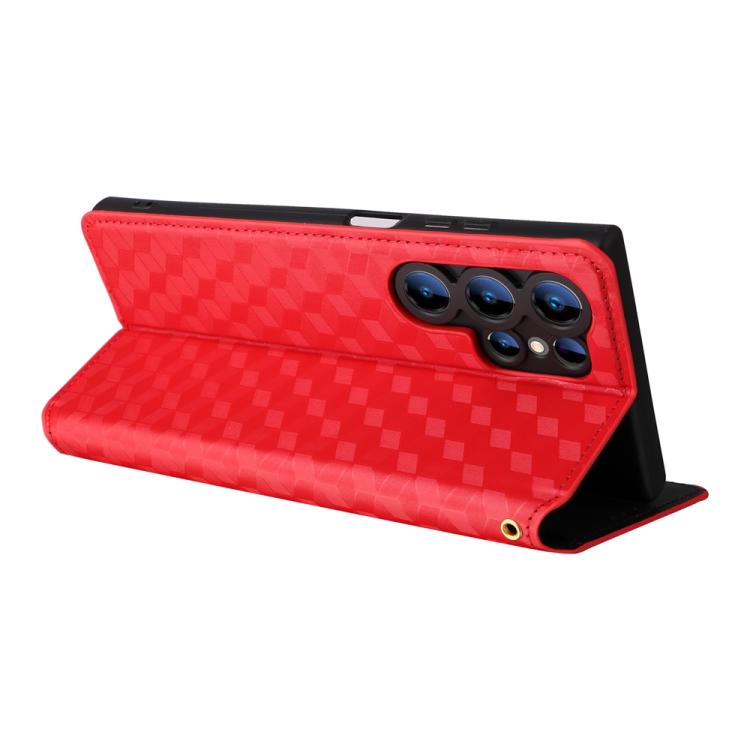 For Oukitel C61 / C61 Pro Cubic Grid Texture Flip Leather Phone Case