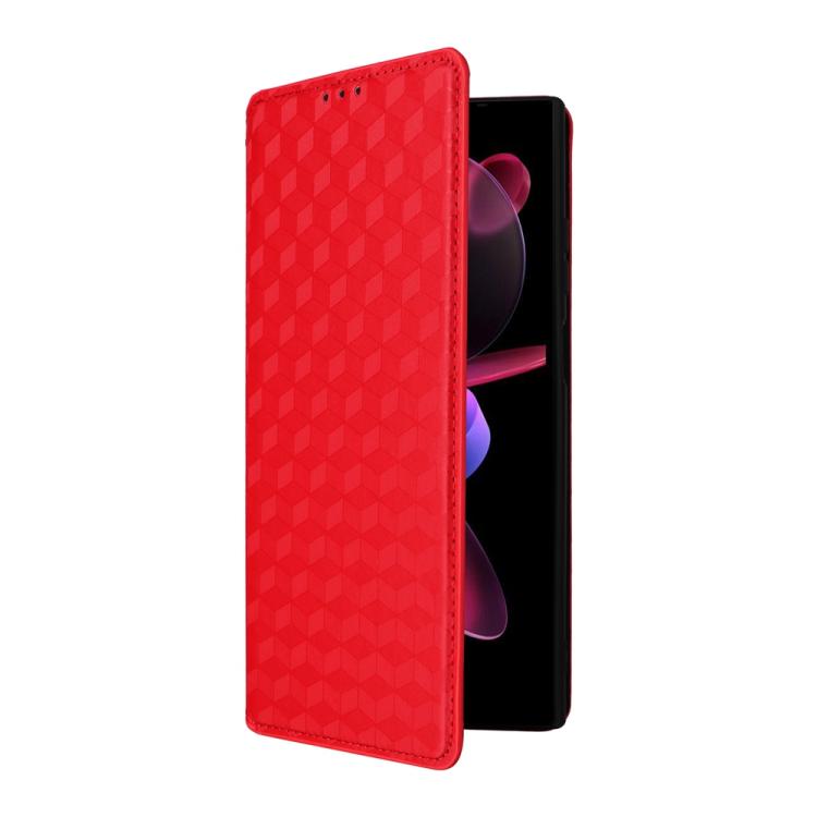 For Oukitel C61 / C61 Pro Cubic Grid Texture Flip Leather Phone Case