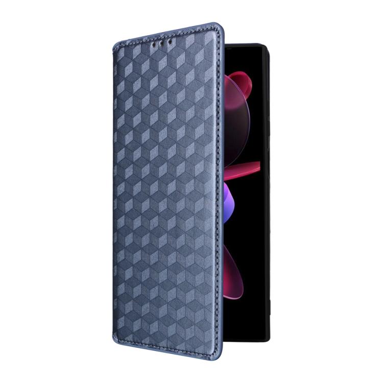 For Oukitel C61 / C61 Pro Cubic Grid Texture Flip Leather Phone Case