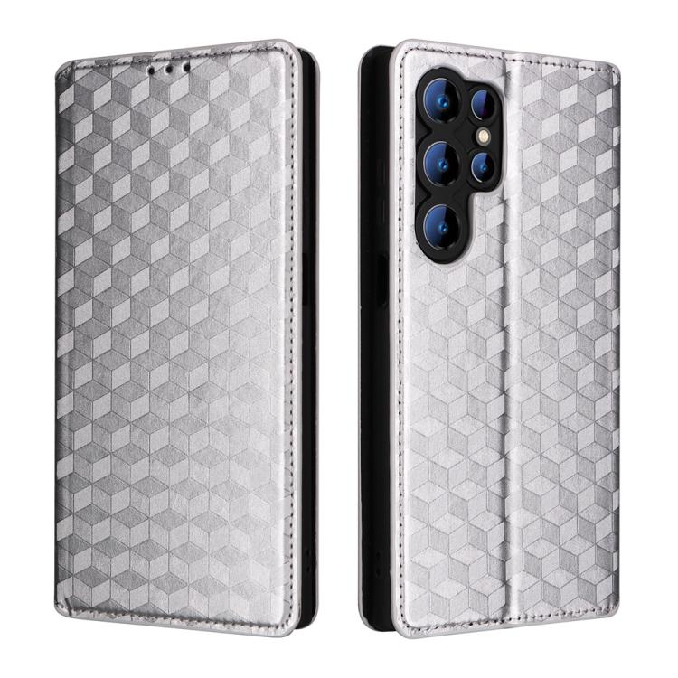 For Oukitel C61 / C61 Pro Cubic Grid Texture Flip Leather Phone Case