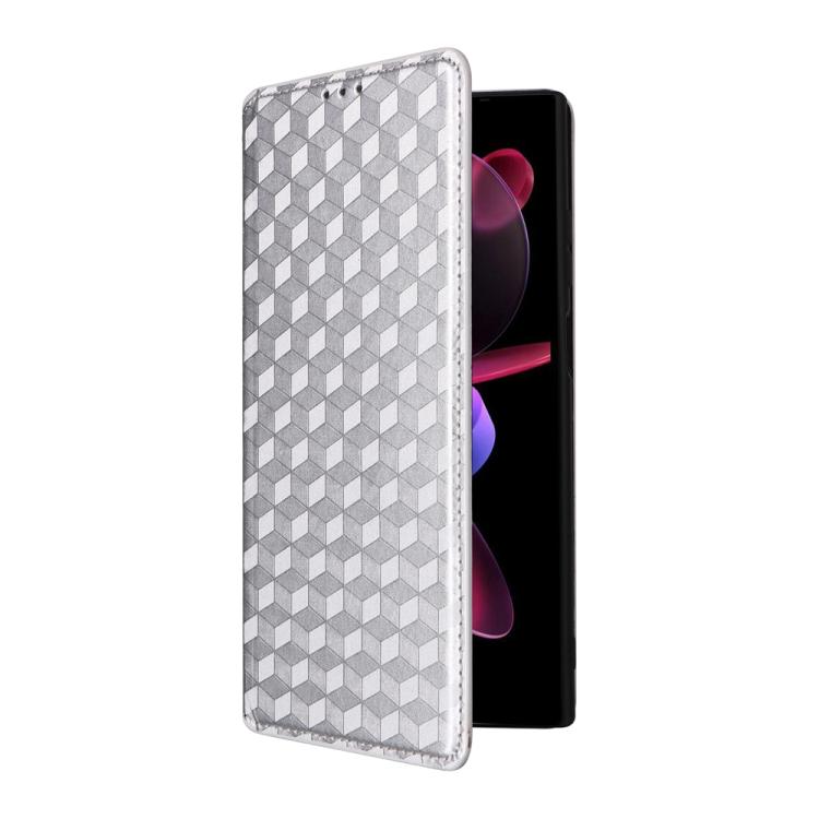 For Oukitel C61 / C61 Pro Cubic Grid Texture Flip Leather Phone Case