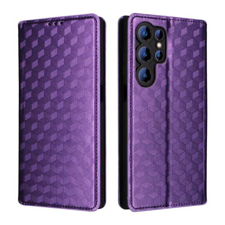 For Oukitel C61 / C61 Pro Cubic Grid Texture Flip Leather Phone Case